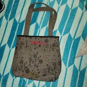BILLABONG Cotton Canvas Tote Purse Bag 10" square bag, 3.5" wide Olive Black